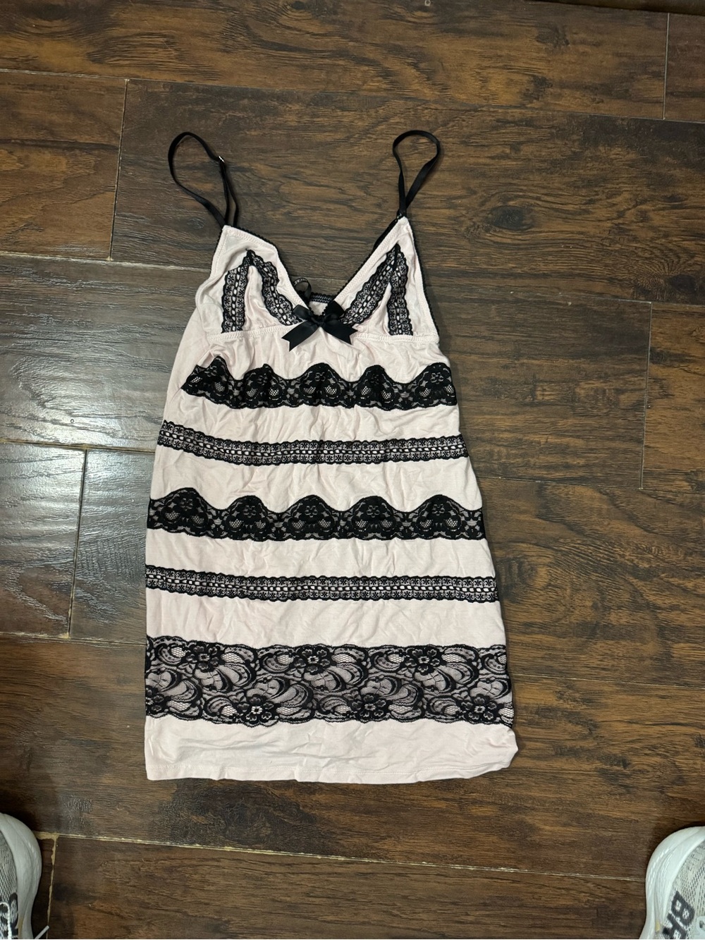 Victoria's Secret Pink and Black Lace Chemise